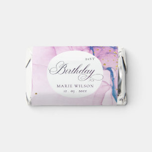 Abstract Pastel Purple Blue Teal  Any Age Birthday Hershey's Miniatures