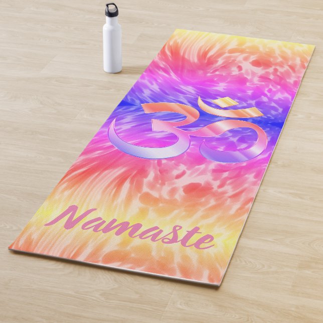  Abstract pastel rainbow paint strokes OM symbol  Yoga Mat (In Situ)