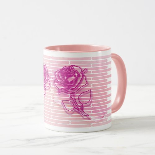 Abstract Pastel Rose Mugs