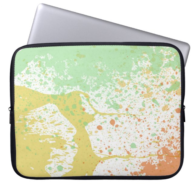 Abstract Pastel Splattered Laptop Computer Sleeve (Front)