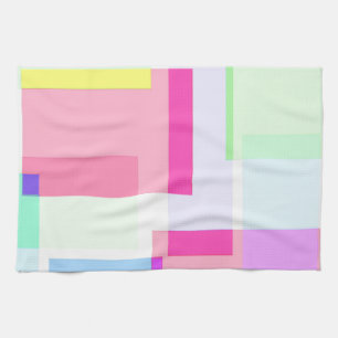 Abstract Pastel Squares Blue Towel