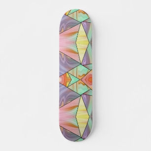 Abstract Pastel Stained Liquid Marble Geometric Skateboard