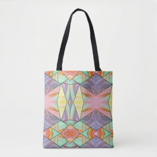 Abstract Pastel Stained Liquid Marble Geometric Tote Bag