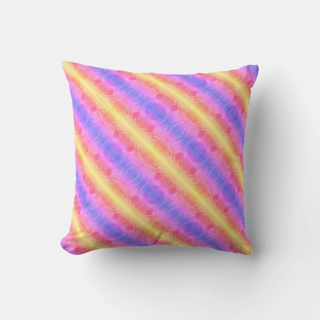 abstract pastel stripes   throw pillow (Front)