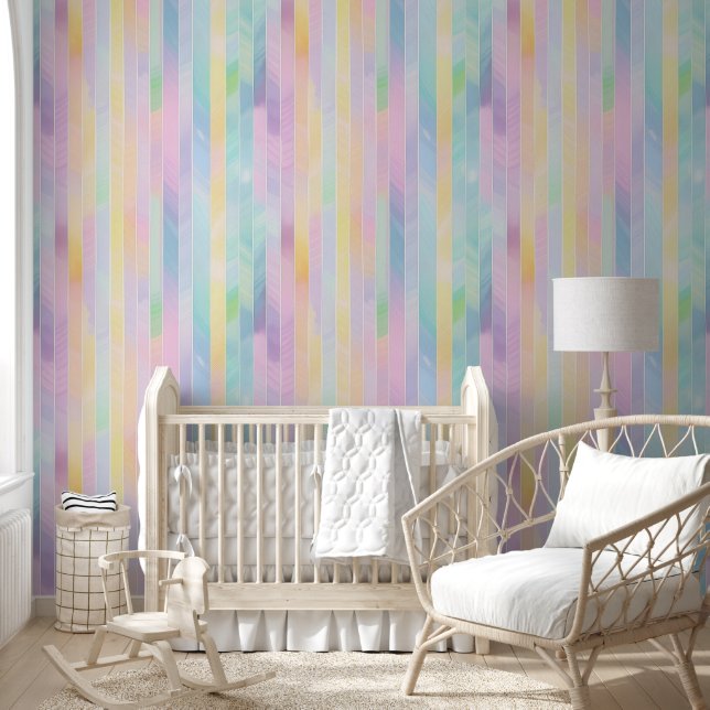 Abstract pastel stripes wallpaper  (Kids)