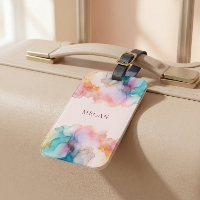 Abstract Pastel Stylish Alcohol Ink  Luggage Tag (Creator Uploaded)
