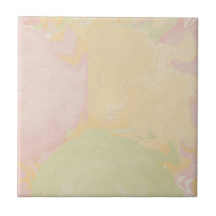 Abstract Pastel Swirl Beige Ceramic Tile