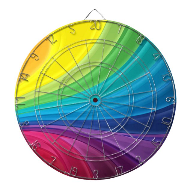 Abstract Pastel Swirl Dart Board (Front)