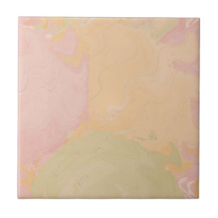 Abstract Pastel Swirl Peach Ceramic Tile