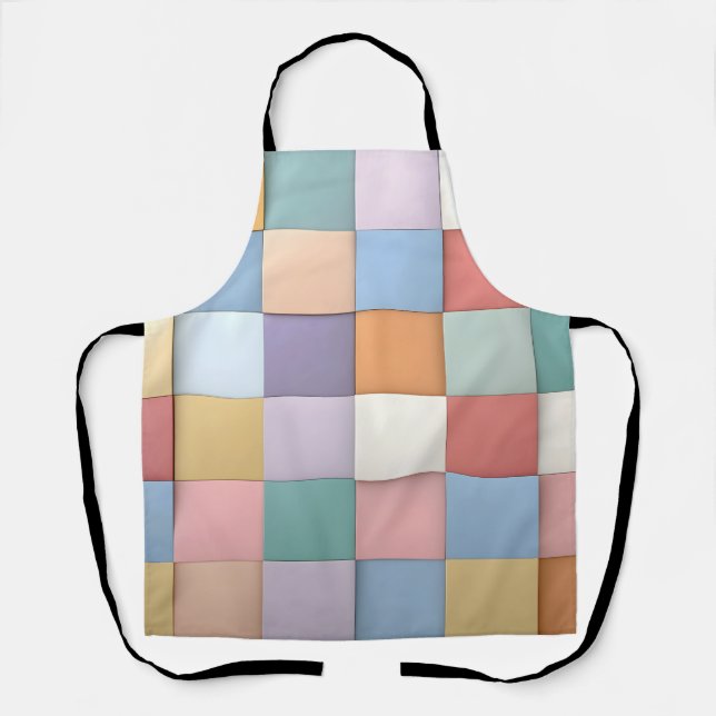 Abstract Pastel Tile Wall Pattern Apron (Front)