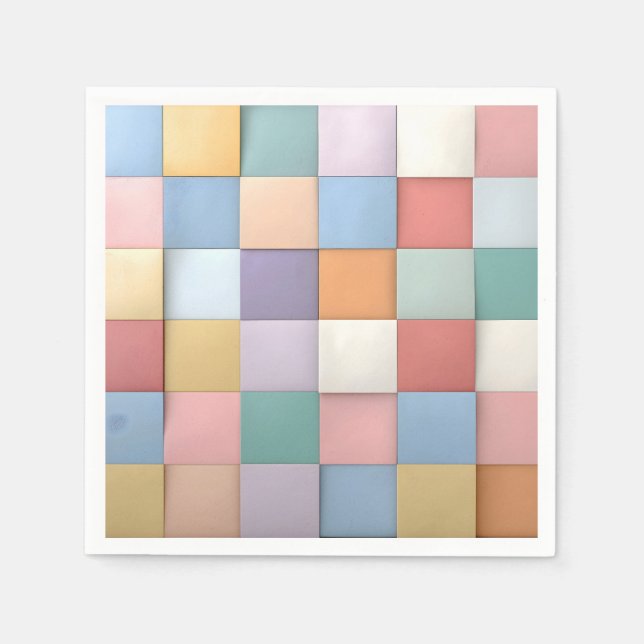 Abstract Pastel Tile Wall Pattern Napkins (Front)