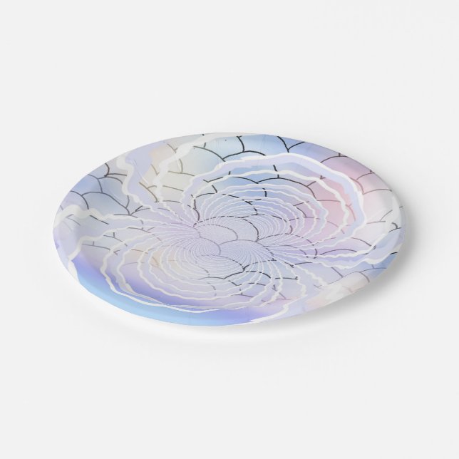 Abstract Pastel Under the Sea Paper Plates (Angled)