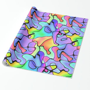 Abstract Pastel Water Colors Pattern Wrapping Paper