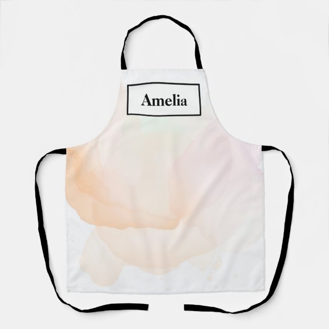 Abstract Pastel Watercolor Spring Apron (Front)
