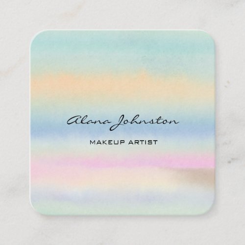 Abstract Pastel Watercolor  Square Business Card