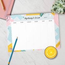 Abstract Pastel Weekly Planner Notepad