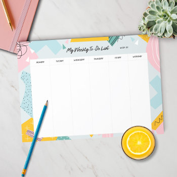 Abstract Pastel Weekly Planner Notepad by ClementineCreative at Zazzle