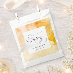 Abstract Pastel Yellow Orange Sweet 16 Birthday Favor Bag