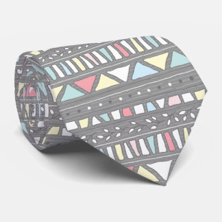 Abstract Pastels on Gray Pattern Neck Tie