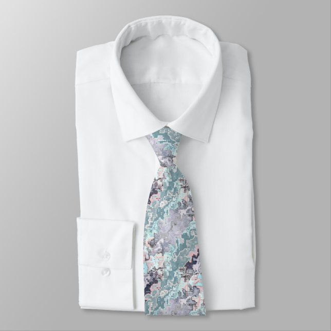 Abstract Pastels Pattern Neck Tie (Tied)