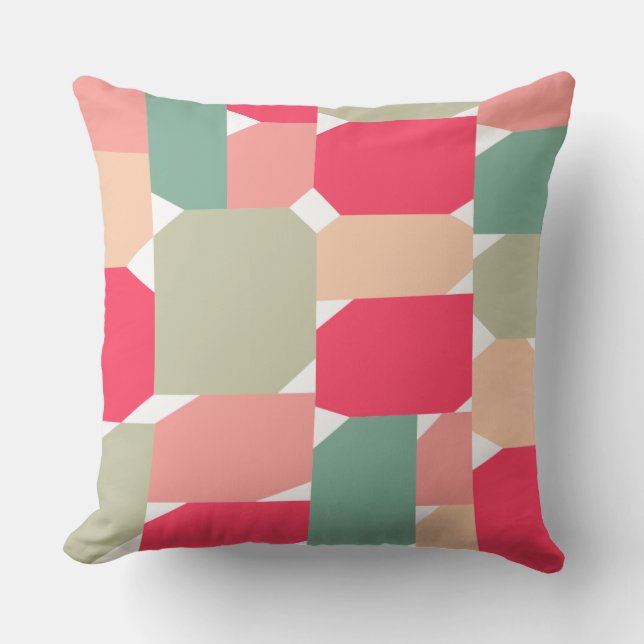 Abstract Patches 181214(01) Throw Pillow (Front)