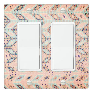 Abstract "Pathways" Peach Double Rocker Light Switch Cover