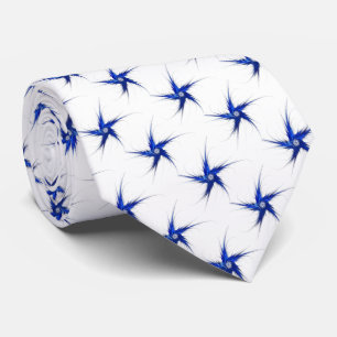 Abstract Patriotic Fractal Stars Necktie