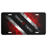 Abstract Patriotic Trinidad and Tobago Flag License Plate
