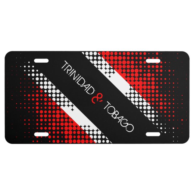Abstract Patriotic Trinidad and Tobago Flag License Plate (Front)