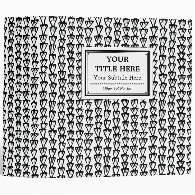 Abstract Pattern 070515 - Black and White Binder (Front/Spine)
