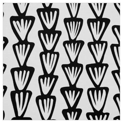 Abstract Pattern 070515 - Black and White Fabric