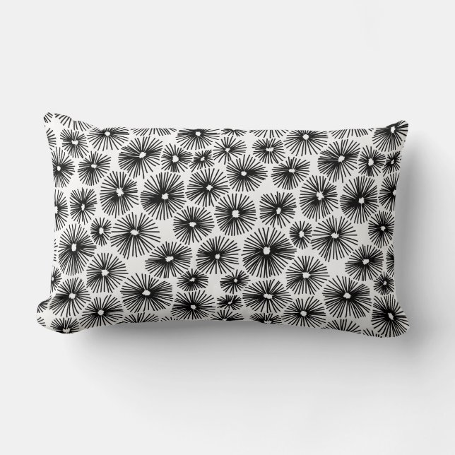 Abstract Pattern 101115 - Black Lumbar Pillow (Front)