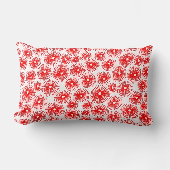 Abstract Pattern 101115 - Red Lumbar Pillow (Front)
