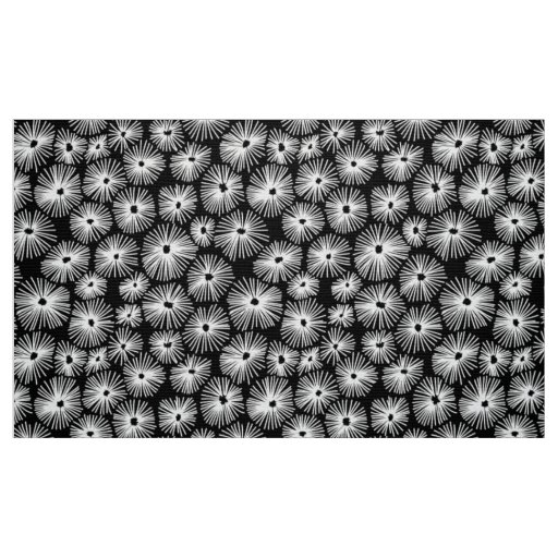 Abstract Pattern 101115 - White on Black Fabric