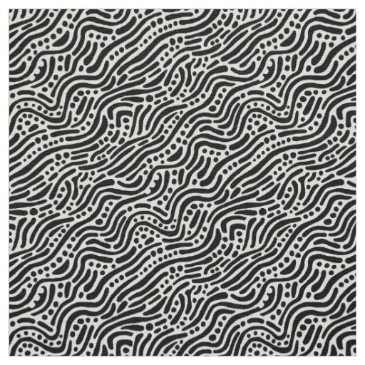 Abstract Pattern 110523 - Black and White Fabric