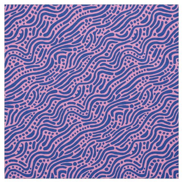 Abstract Pattern 110523 - Navy Blue and Pink Fabric (Swatch)
