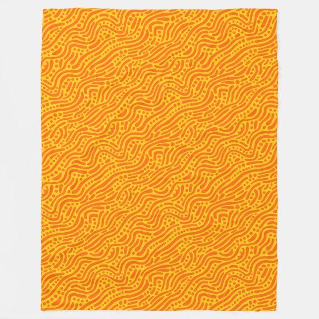 Abstract Pattern 110523 - Orange and Amber Fleece Blanket (Front)