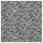 Abstract Pattern 110523 - White on Black Fabric