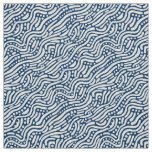 Abstract Pattern 110523 - White on Shibori Blue Fabric