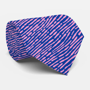Abstract Pattern 140523 - Pink and Navy Blue Neck Tie