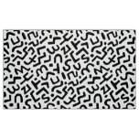 Abstract Pattern 170822 - Black on White Fabric
