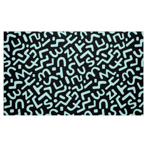 Abstract Pattern 170822 - Ice Blue on Black Fabric