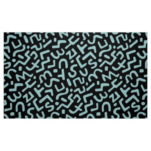 Abstract Pattern 170822 - Lt Blue Green on Black Fabric
