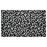 Abstract Pattern 170822 - White on Black Fabric