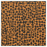 Abstract pattern 190621 Black on Orange Fabric