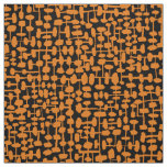 Abstract pattern 190621 Orange on Black Fabric