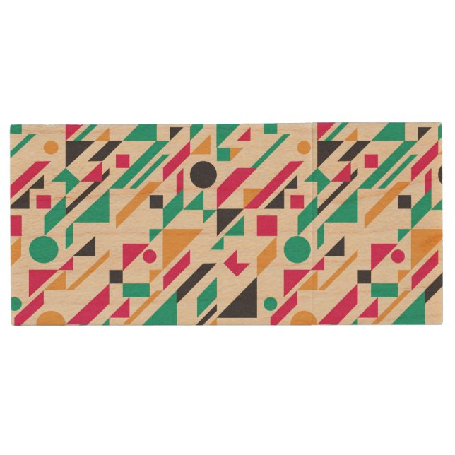 Abstract pattern 3 wood USB flash drive (Front)