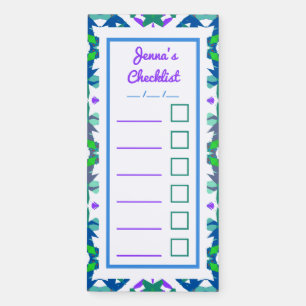 Abstract Pattern Adult ADHD ADD Checklist Planner  Magnetic Notepad