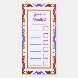 Abstract Pattern Adult ADHD ADD Checklist Planner  Magnetic Notepad