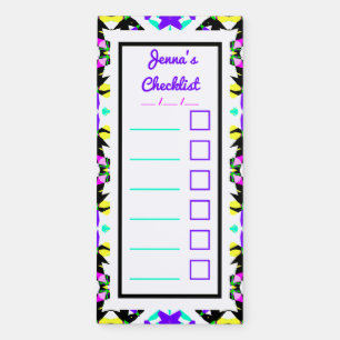 Abstract Pattern Adult ADHD ADD Checklist Planner  Magnetic Notepad